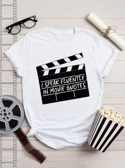 Movie Quotes Clapperboard T-Shirt - I Speak Fluently