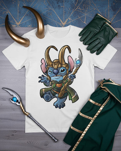 Stitch as Loki King of Mischief DTF T-Shirt | Wild Creation Station