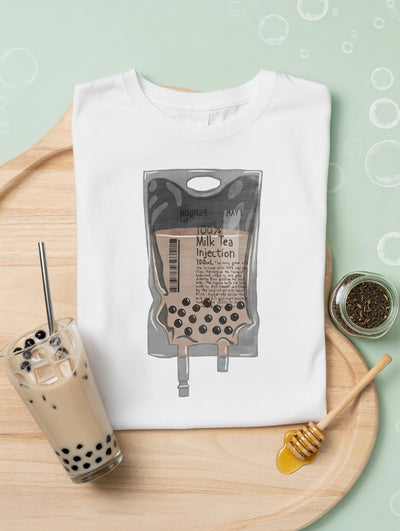 Boba Milk Tea IV Drip T-Shirt | 100% Milk Tea Injection Tee