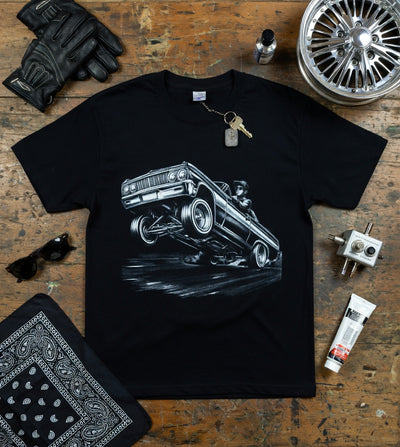 Lowrider Wheelie Vintage Car T-Shirt