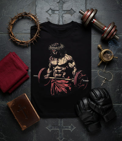 Crown of Thorns Jesus Barbell Lifting Tee