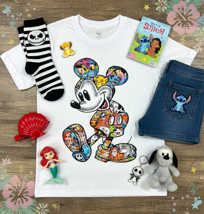 Disney Character Collage Mickey Mouse T-Shirt