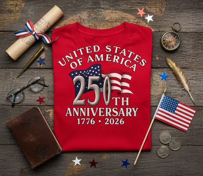 USA 250th Anniversary Flag T-Shirt 1776-2026