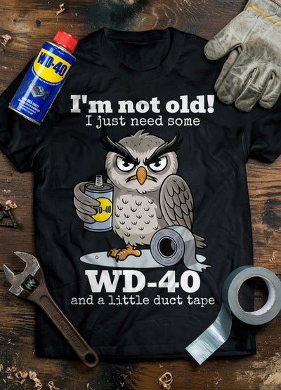 Owl's WD-40 Duct Tape Humor Tee