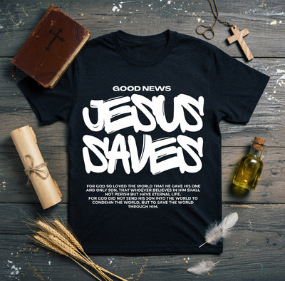 Jesus Saves Streetwear Faith Graphic Tee
