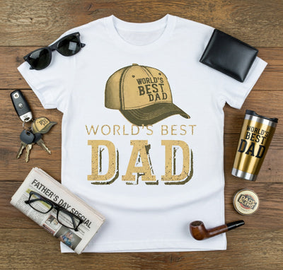 World's Best Dad Vintage Cap Graphic Tee