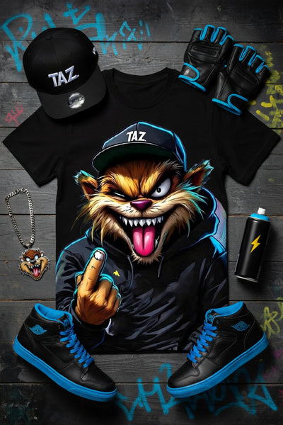 Taz Streetwear Middle Finger Cartoon Tee