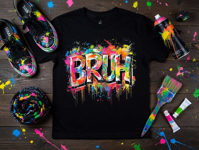 Vibrant Graffiti BRUH Streetwear T-Shirt