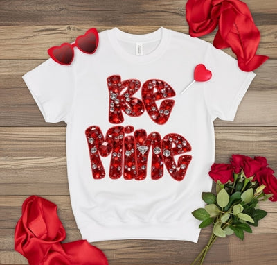 Sparkling Be Mine Rhinestone Love DTF T-Shirt