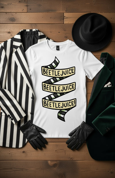 Beetlejuice Thrice Spooky Season Fan T-Shirt | Classic Movie Tee