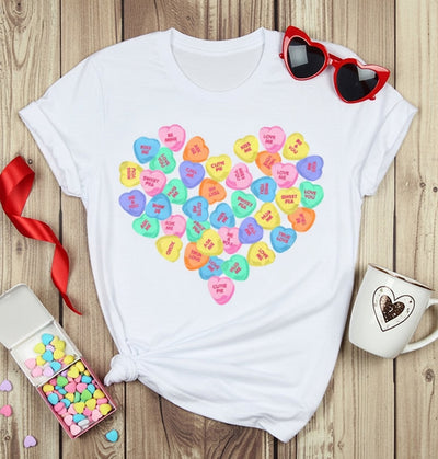 Sweetheart Conversation Hearts Love Candy DTF T-Shirt