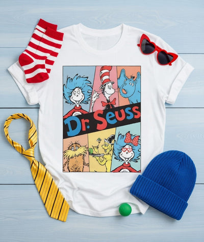 Dr. Seuss & Friends Whimsical Character Collage T-Shirt