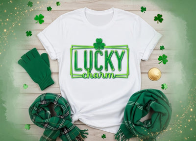 Lucky Charm Shamrock St. Patrick's Day Green DTF T-Shirt