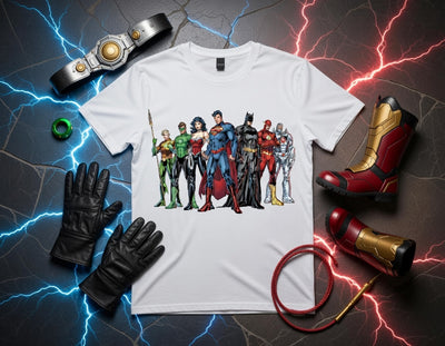 Justice League Iconic Heroes DTF T-Shirt - DC Comics Apparel