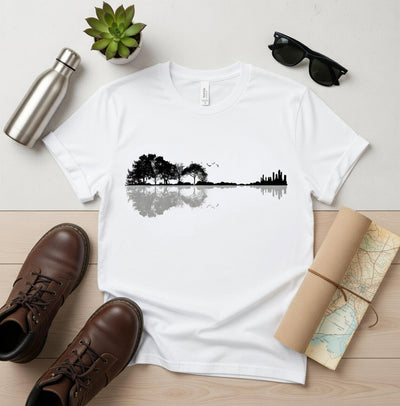 Nature to City Guitar Skyline DTF T-Shirt