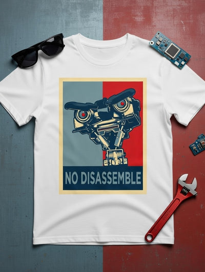 Johnny 5 "No Disassemble" Robot Movie Fan DTF T-Shirt
