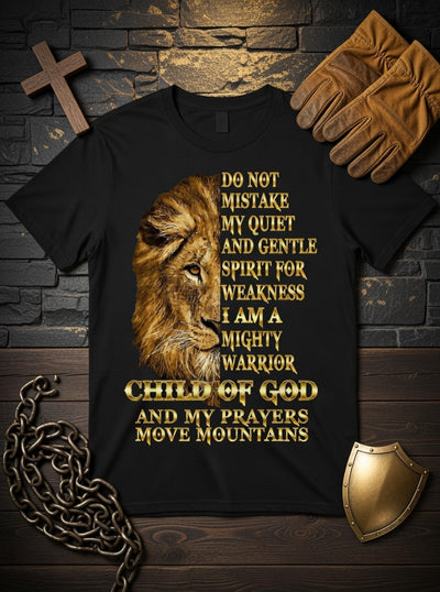 Mighty Warrior Child of God Lion T-Shirt - Christian Faith Design