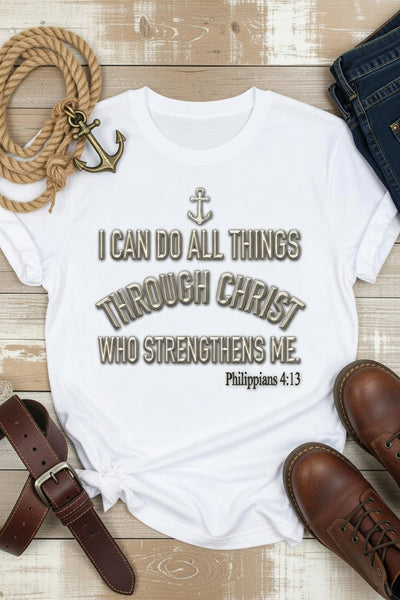 I Can Do All Things Philippians 4:13 Christian Anchor Tee