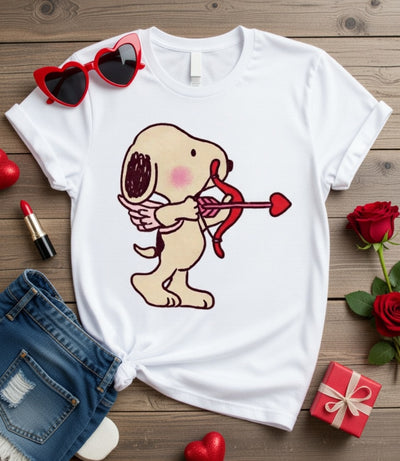 Snoopy Cupid Valentine's Day T-Shirt - Love Arrow DTF Print