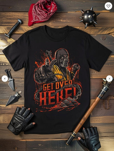 Mortal Kombat Scorpion 'Get Over Here!' Gaming T-Shirt