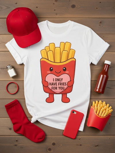 Funny Fries Love Pun T-Shirt - 'I Only Have Fries For You' Tee