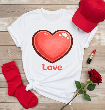 Sweet Love Heart DTF T-Shirt for Valentine's Day