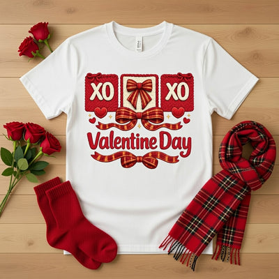 Hugs & Kisses XO Valentine's Day Bows T-Shirt