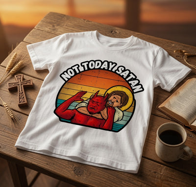 "Not Today Satan" Jesus vs Devil Style Tee