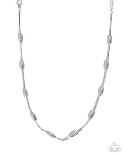 Cylindrical Chic - Silver - Necklace