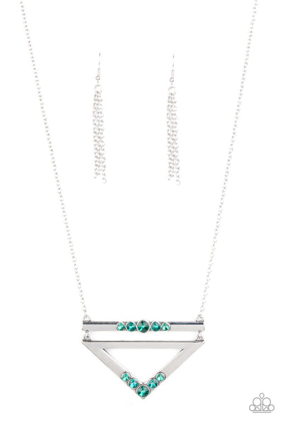 Triangulated Twinkle - Green - Necklace