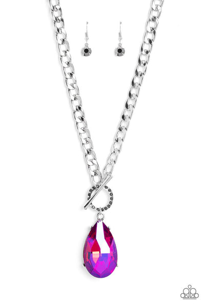 Edgy Exaggeration - Pink - Necklace