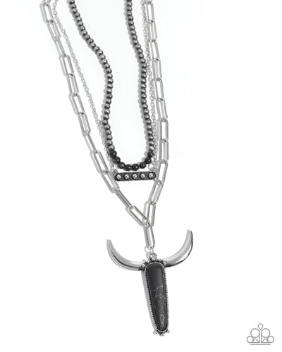 Longhorn Layers - Black - Necklace