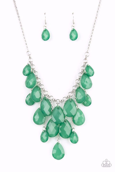 Front Row Flamboyance - Green - Necklace