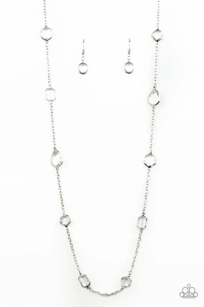 Glassy Glamorous - White - Necklace