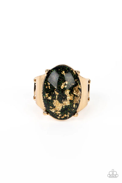 Gold Leaf Glam - Black - Ring