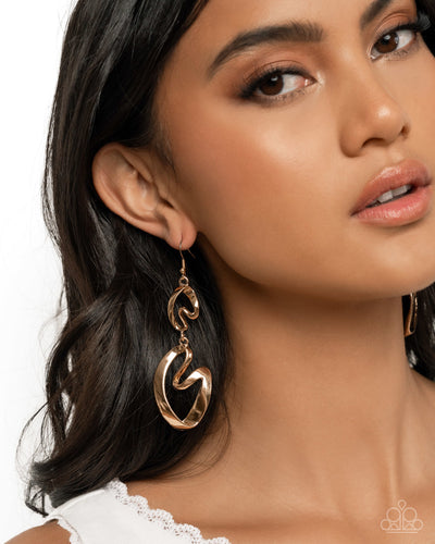 Abstract Angles - Gold - Earring