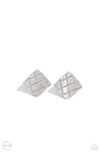 PLAID and Simple - Silver - Earring