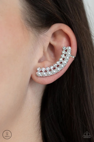 Doubled Down On Dazzle - White - Earring