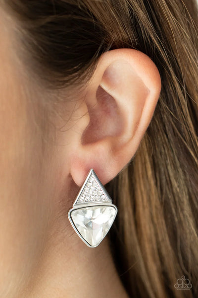 Risky Razzle - White - Earring