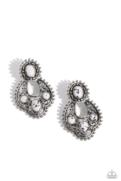 Handcrafted Horseshoe - White - Earring