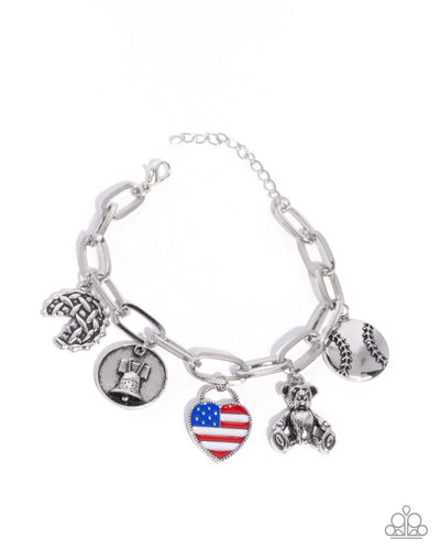 Adorably All American - Red - Bracelet