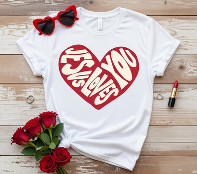 Jesus Loves You Heart T-Shirt | Faith-Based Christian Apparel