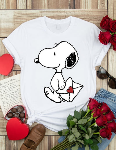 Snoopy Love Letter Heart Tee - Peanuts Valentine's Shirt