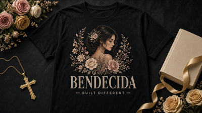 "Bendecida / Built Different" Faith Illustration Tee