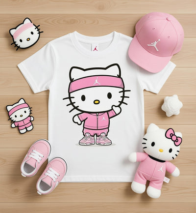Hello Kitty Pink Jordan Streetwear DTF T-Shirt