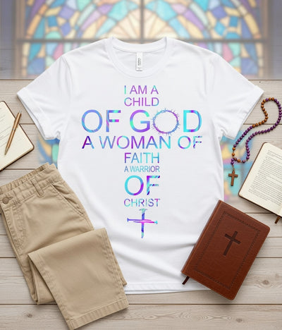Woman of Faith Warrior for Christ Christian Tee - Wild Creation Station