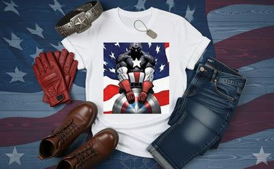 Captain America Patriotic Hero DTF T-Shirt | Wild Creation Station