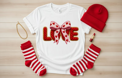 Rope & Hearts 'LOVE' T-Shirt | Sweet Valentine's Day Design