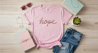 Textured 'Hope' Script DTF T-Shirt | Inspirational Faith Tee
