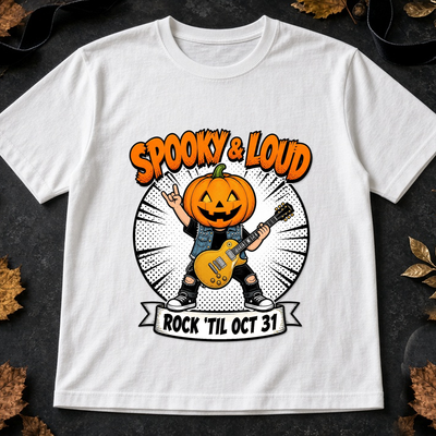 Spooky & Loud Tee, Pumpkin Punk Rock Halloween Shirt